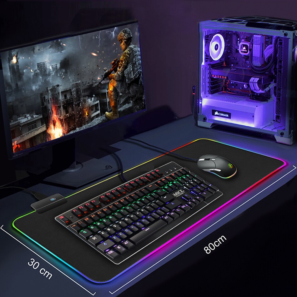 Rgb Muismat Grote Pc Gaming Muismat Gamer Computer Muis Mat Xxl Mousepad Bureau Mat Backlight Tapijt Voor Toetsenbord mause