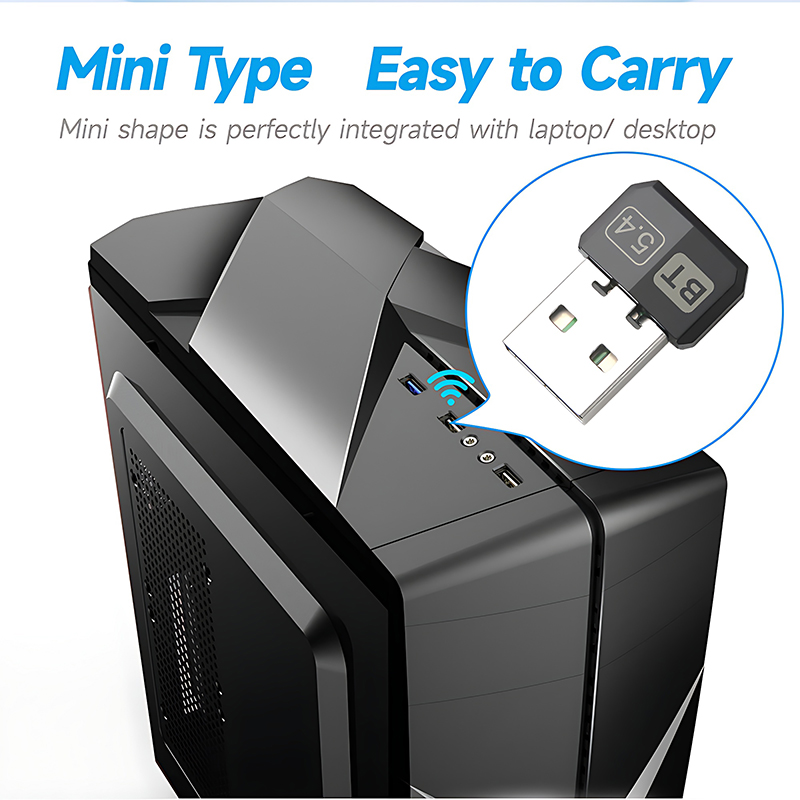 Bluetooth 5.4 Adapter PC/Laptop USB Bluetooth Receiver Dongle Wireless Computer Adapter For Mouse Keyboard Win10/11 Driver Free