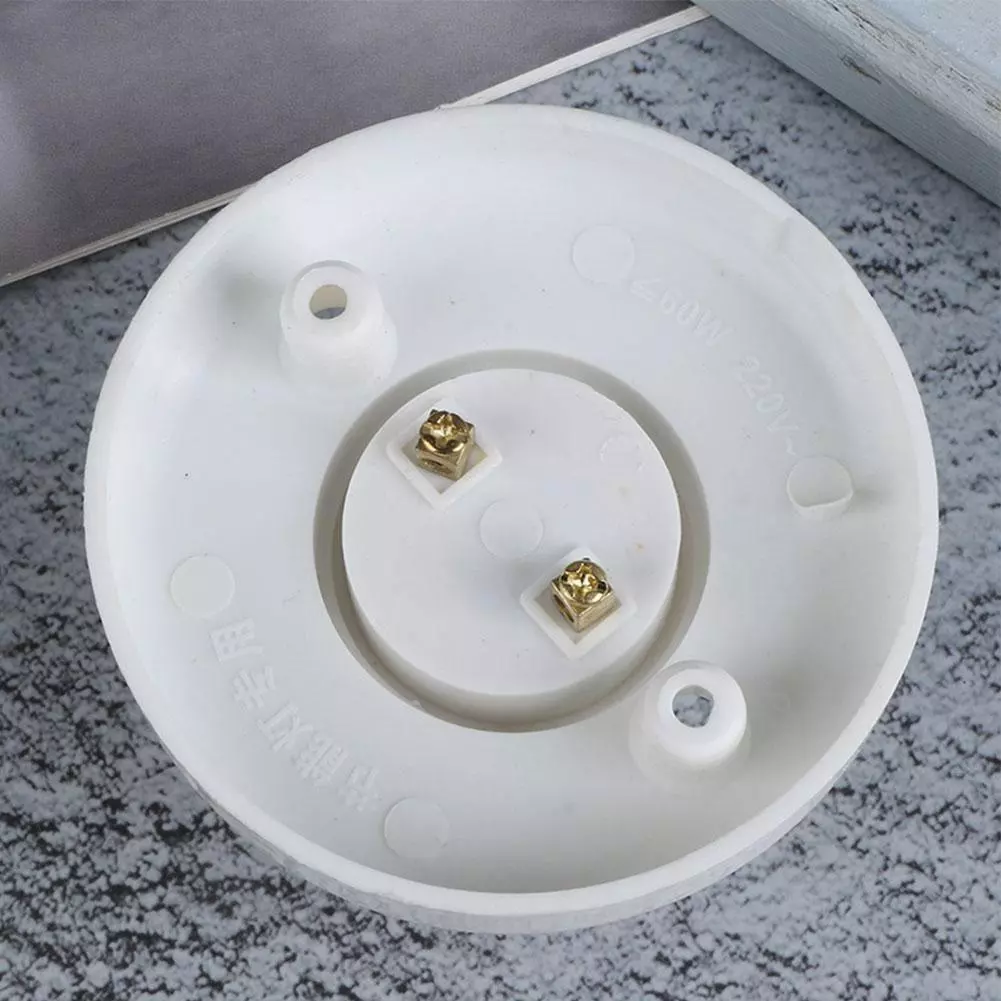 Base de soporte de bombilla D76cm E27, casquillo de luz de tornillo D118mm, portalámparas blanco de plástico para colgante LED incandescente, ahorro de energía
