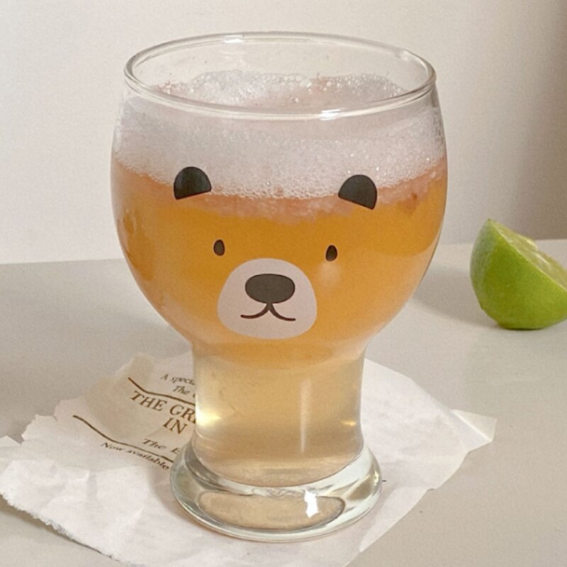 Chope à bière ours 400-450ml, Ins, multi-usages, populaire, à la , jus de Dessert, boisson froide, Cocktail, service à vin: Black