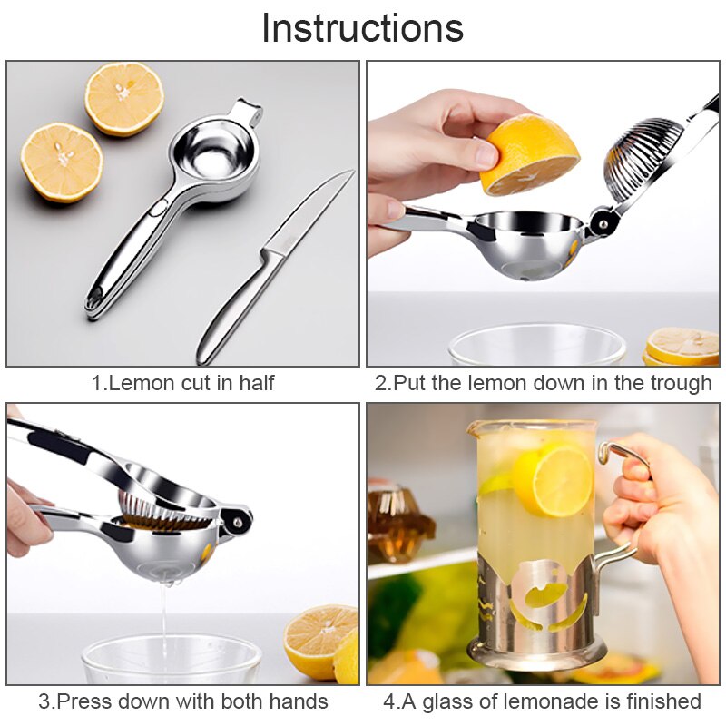 Manual Lemon Citrus Juicer Stainless Steel Hand Fruits Squeezer Handle Press Orange Juice Queezer Kitchen Accessories