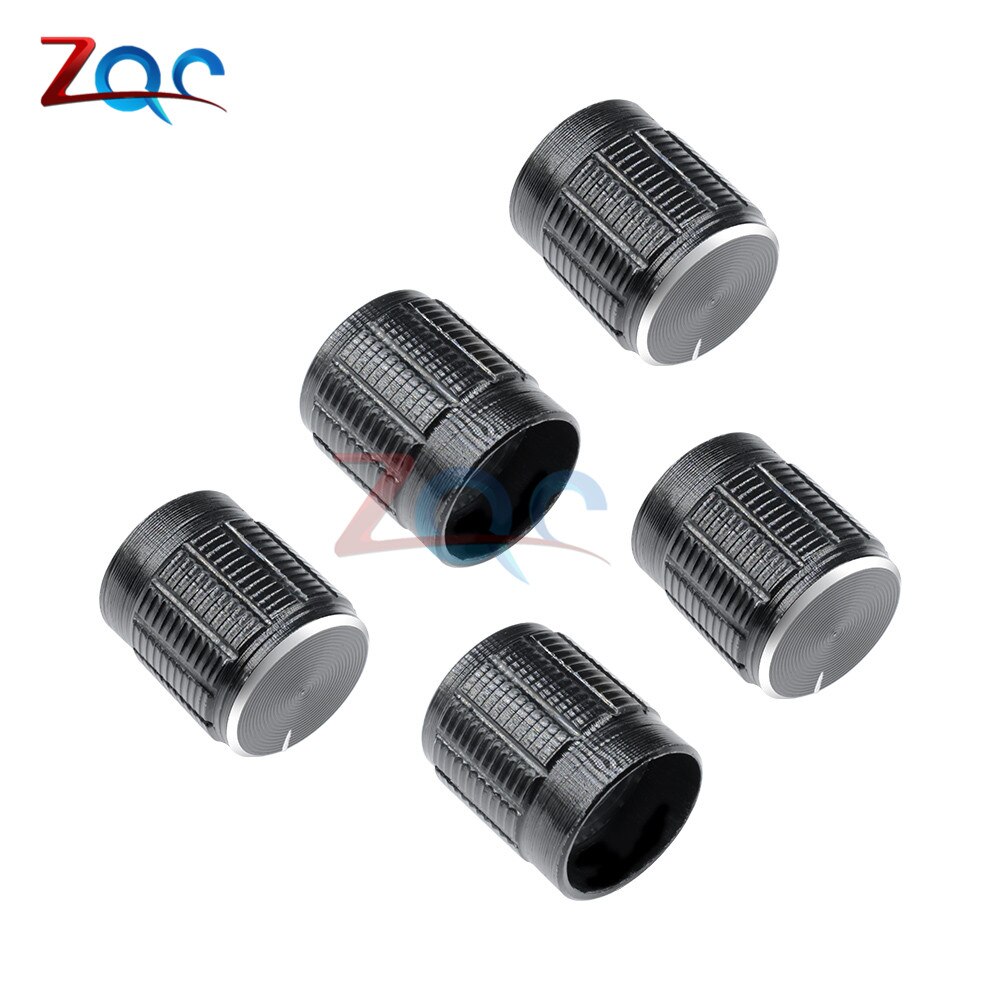 10PCS Black Volume Control Rotary Knobs For 6mm Dia Knurled Shaft Potentiometer 14x16mm