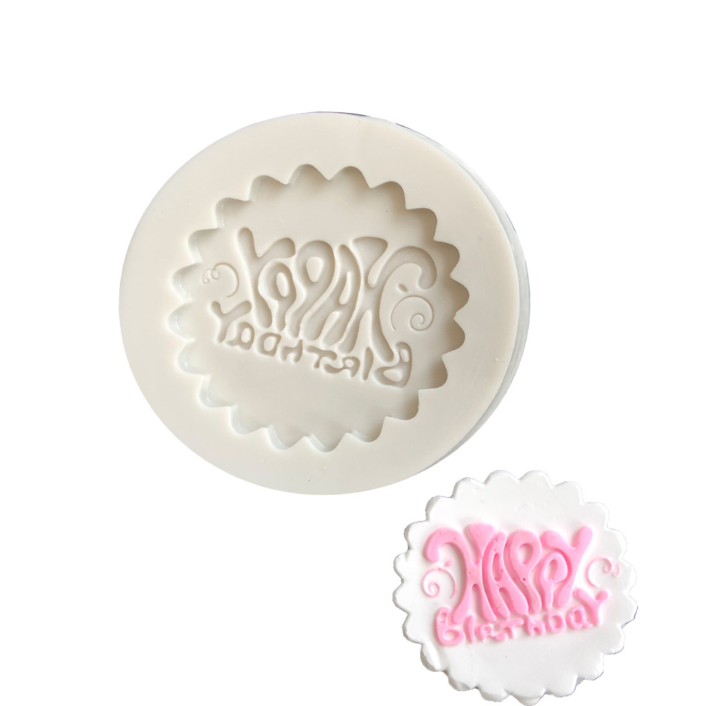 Happy Birthday Letter form silicone mold chocolate fondant cake decoration Tools cupcake mould: 3