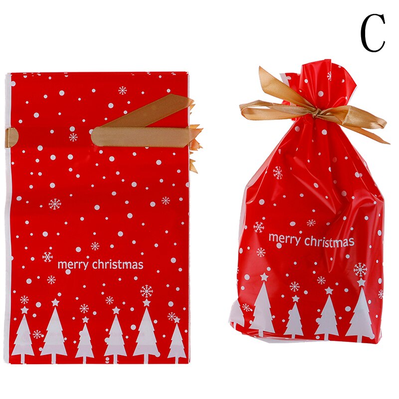 10 stk juleposer præsenterer juleposer meget julemanden taske slikpose juledekorationer år: C