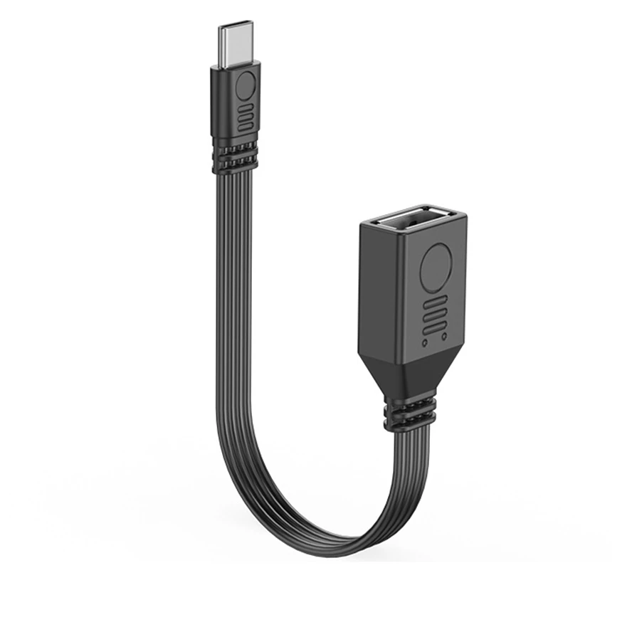Fladt c-type usb til otg usb-kabel 5-30cm egnet til telefoner computere funktionstype -c 90 graders han til usb 2.0 hun-adapter: Orange / 1.8m
