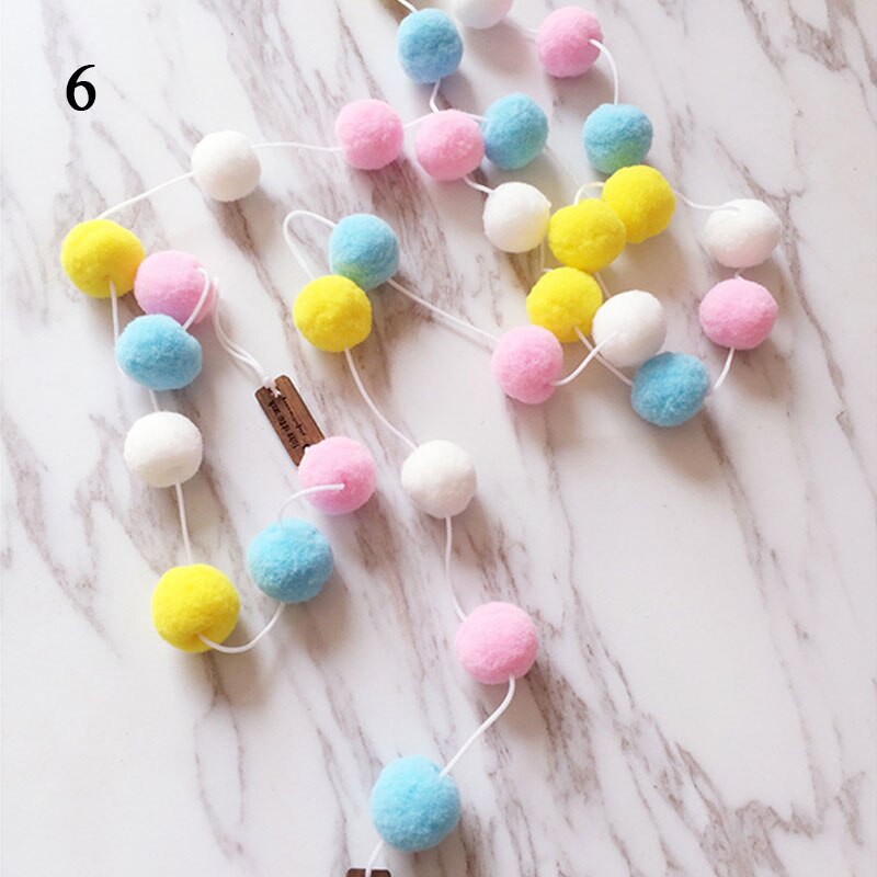 2M Pompoms Soft Pom Poms String Fur Ball Arts Toys Crafts DIY Apparel Sewing Fabric Supplies Wedding Home Decoration: 6