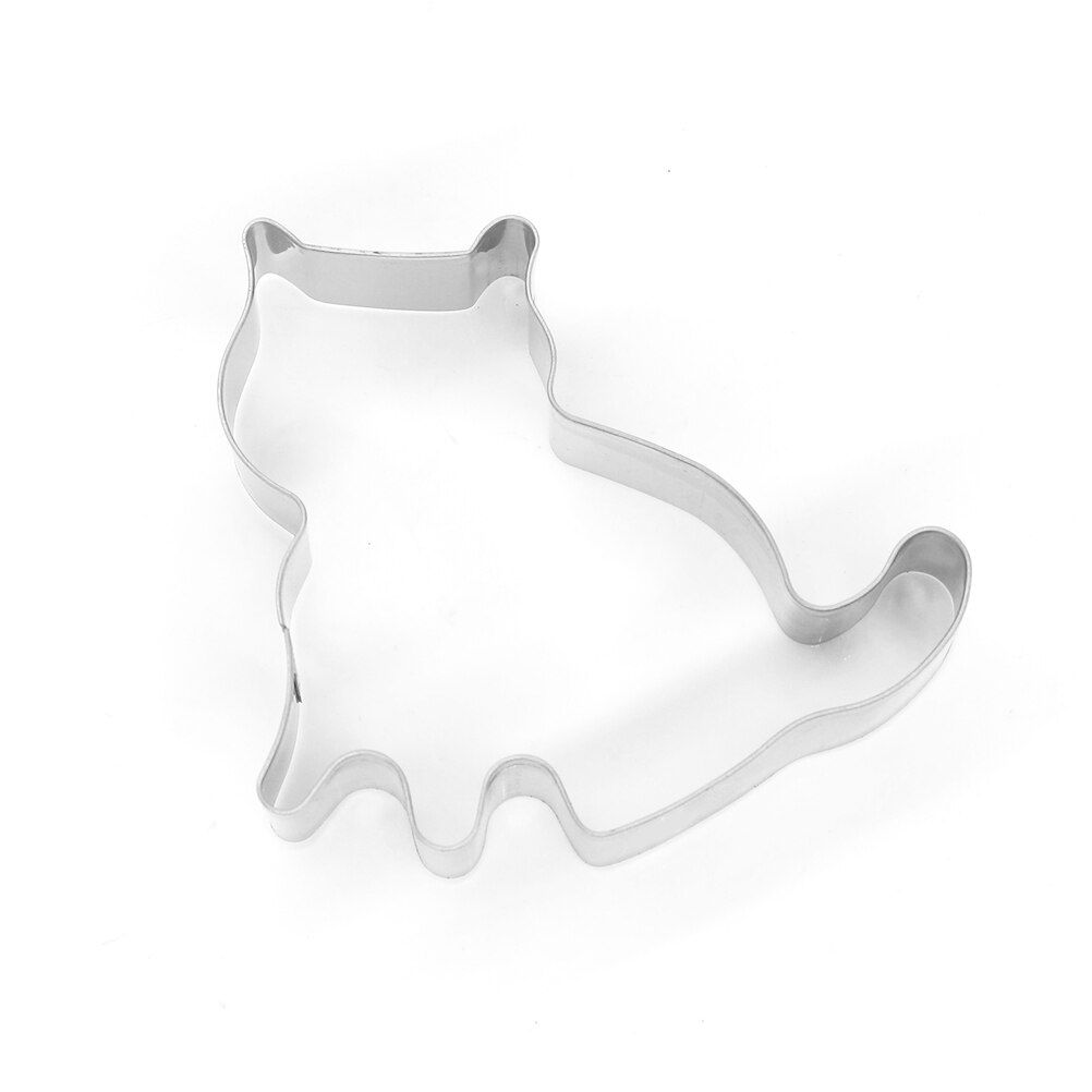 Koekjesvorm van roestvrij staal in de vorm van een kat, fondant, koekjes, doe-het-zelf, suikerknutselwerk, kat 3d , koekjesvormpjes, taartgereedschap