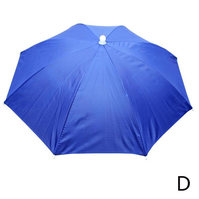 Sombrero de sombrilla de lluvia portátil, sombrilla plegable para Pesca al aire libre, Anti-UV, accesorios para la cabeza de playa, Camping y Pesca: Azul cielo