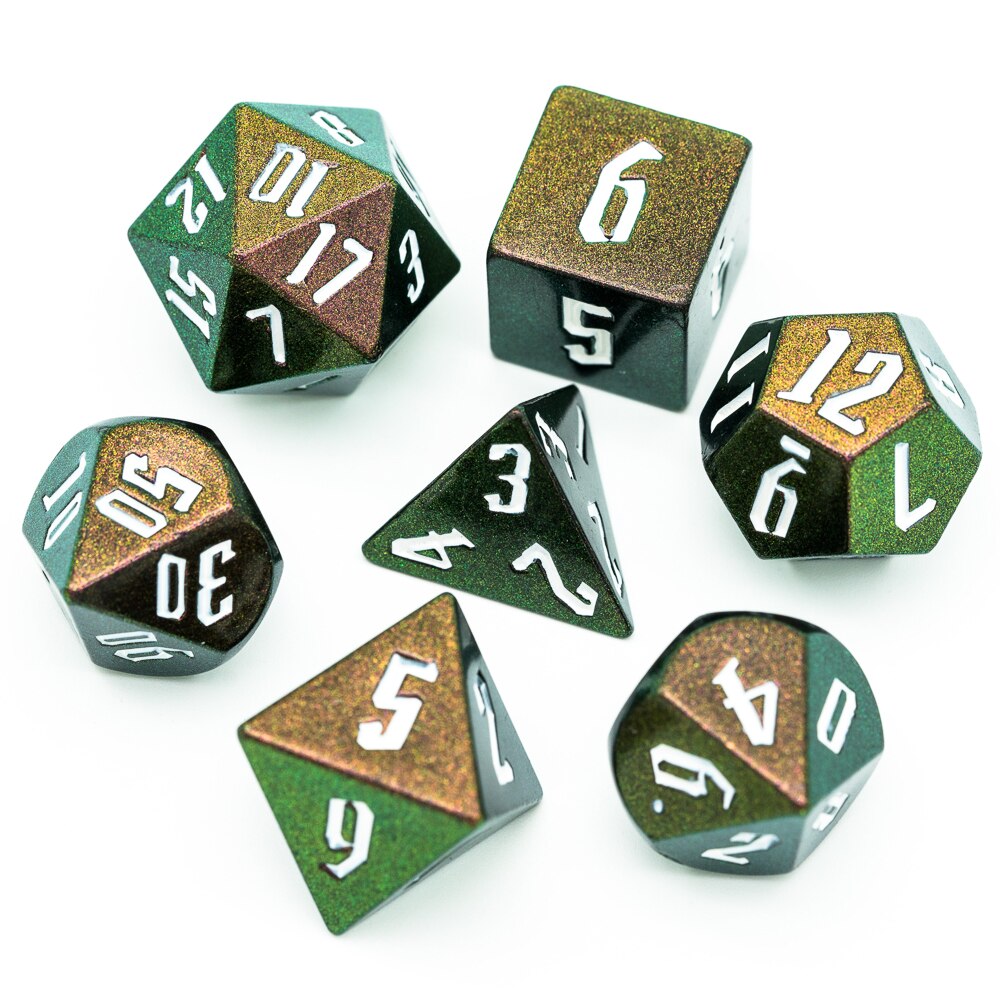 7 Stks/set Semihandmade Dnd Dobbelstenen D & D Dobbelstenen D4 D6 D8 D10 D % D12 D20 Polyhedral Games Dobbelstenen set Voor Tafel Games Mtg Rpg: White Numbers