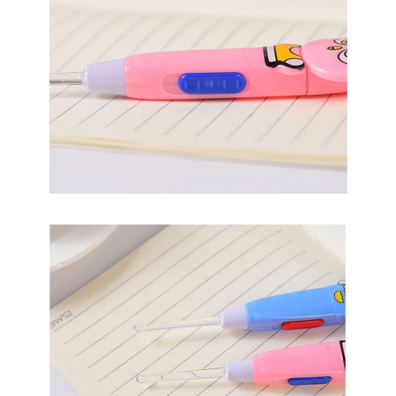 1 Stuk Cartoon Uil Lichtgevende Earpick Led Licht Oor Schoonmaken Lepel Baby Oorsmeer Verwijderen Veilig Tool Kids Verpleging zorg