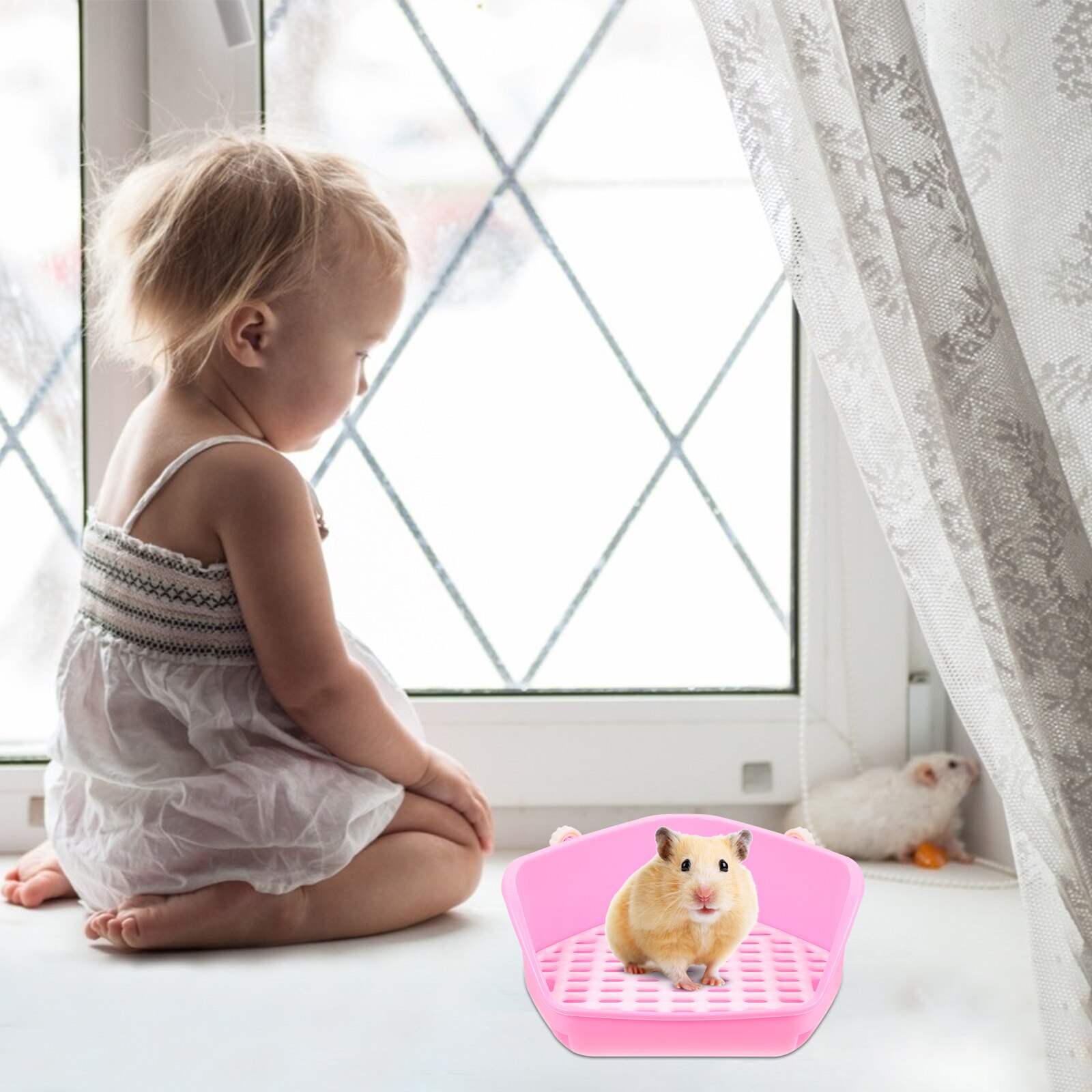 Rabbit Trainer Potty Corner Pet Chinchilla Hedgehog Litter Box Toilet Pan Tray