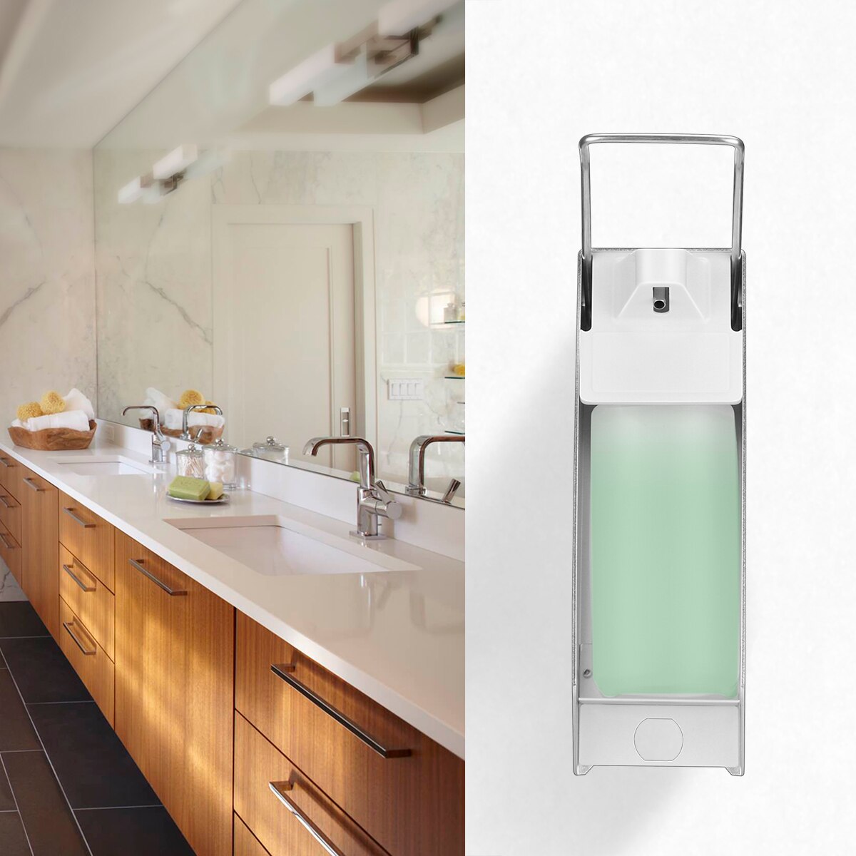 500ML / 17OZ Aluminium Alloy Elbow Sope Dispenser Wall-Mount Soap Lotion Pump Manual Type Elbow Sanitizer Dispenser