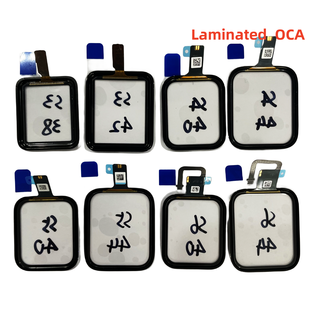 5 stuks met OCA touchscreen digitizer glas lens paneel + OCA voor Apple Watch Series SE S5 S4 6 S7 2 3 4 5 38mm 42mm 40mm 44mm