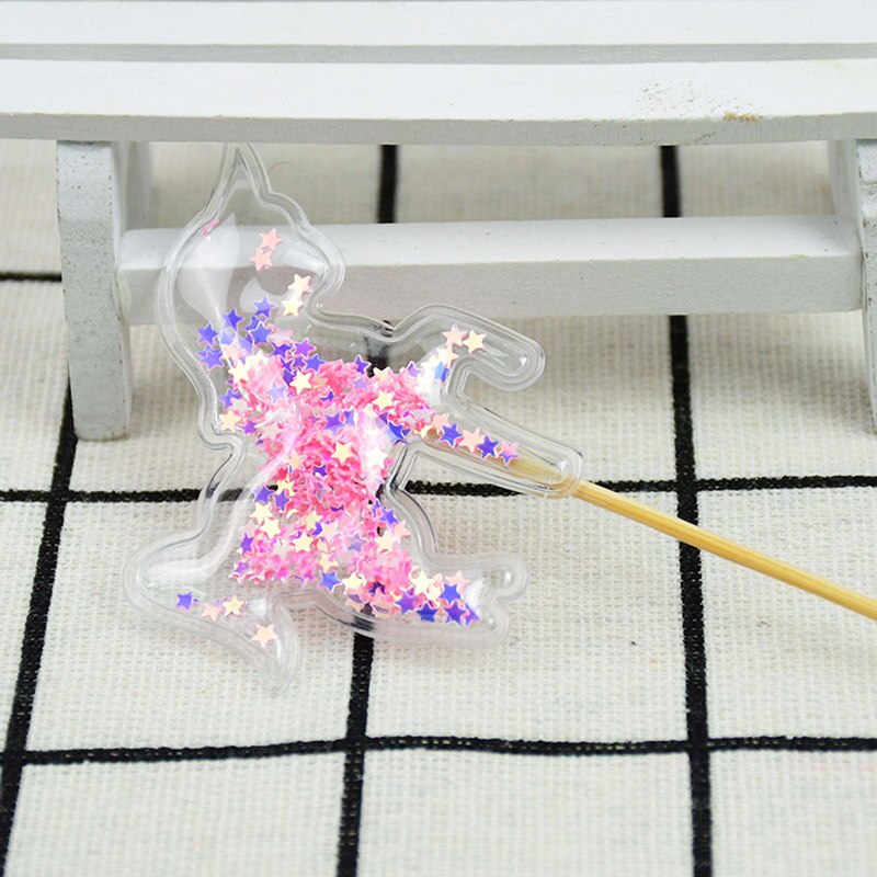 Relleno de lentejuelas de unicornio, Decoración de Pastel de estrellas, para magdalenas, de cumpleaños, decoración de ducha de bebé hojaldre para Postres, 5 uds.: A12