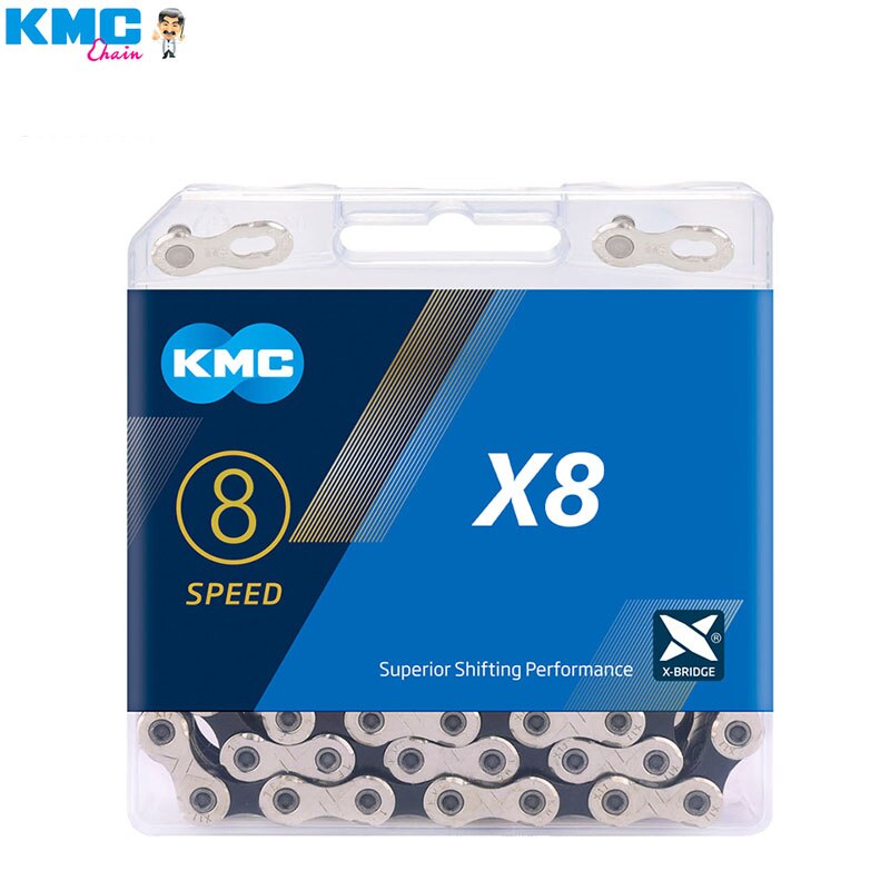KMC-cadena de 8 velocidades para bicicleta de montaña X8 X8EPT X8PL Z8.3, Conector de cadena para bicicleta de carretera CL573R, accesorios para bicicleta con piezas de enlace rápido: X8 silver
