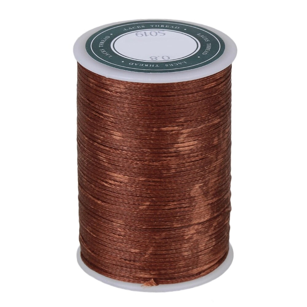 Wax Platte Polyester Koord Lederen Naaigaren Cord 78M 0.8Mm Donkerbruin