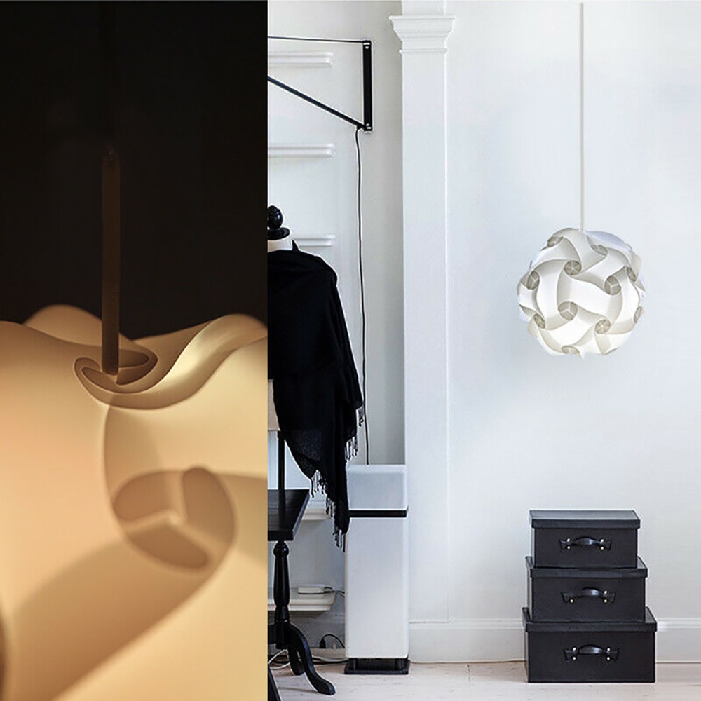 Diy pussel lampskärm pussel ljus lampa modern lampskärm lampskydd tak ljuskrona hängande ljus kåpa