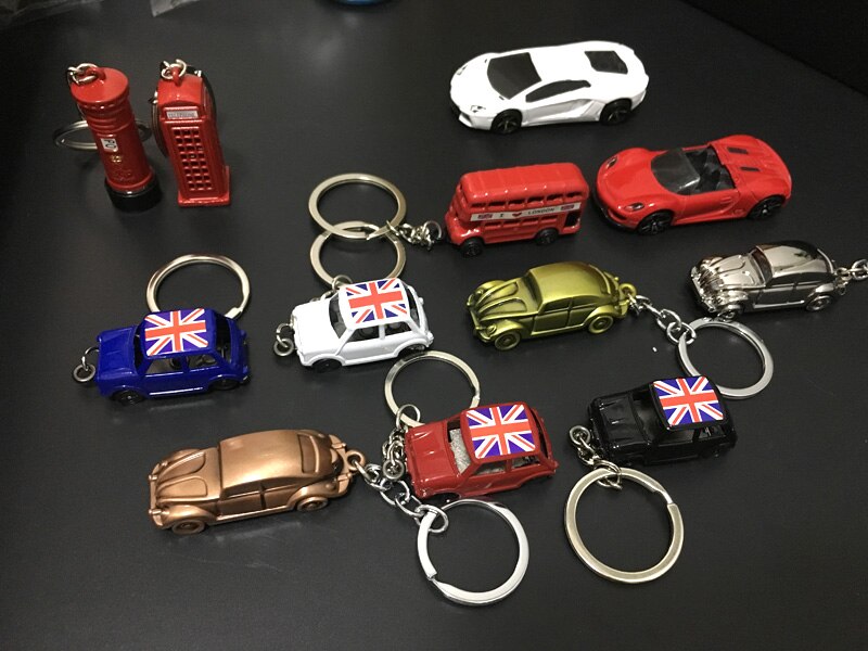 Storage Mailbox Box London Bus Key chain Taxi British flag Souvenir For Keyring Ring London Bus Phone Box