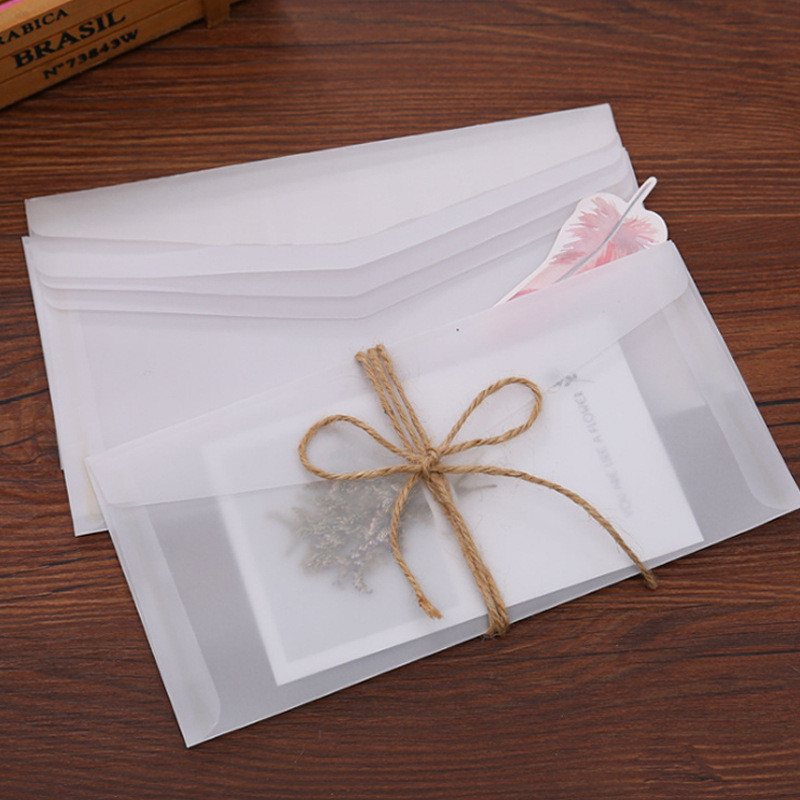 5pcs/lot Blank Translucent Sulfuric Acid Paper Envelope Bag White Envelope DIY Bag Postcard Photo Storage