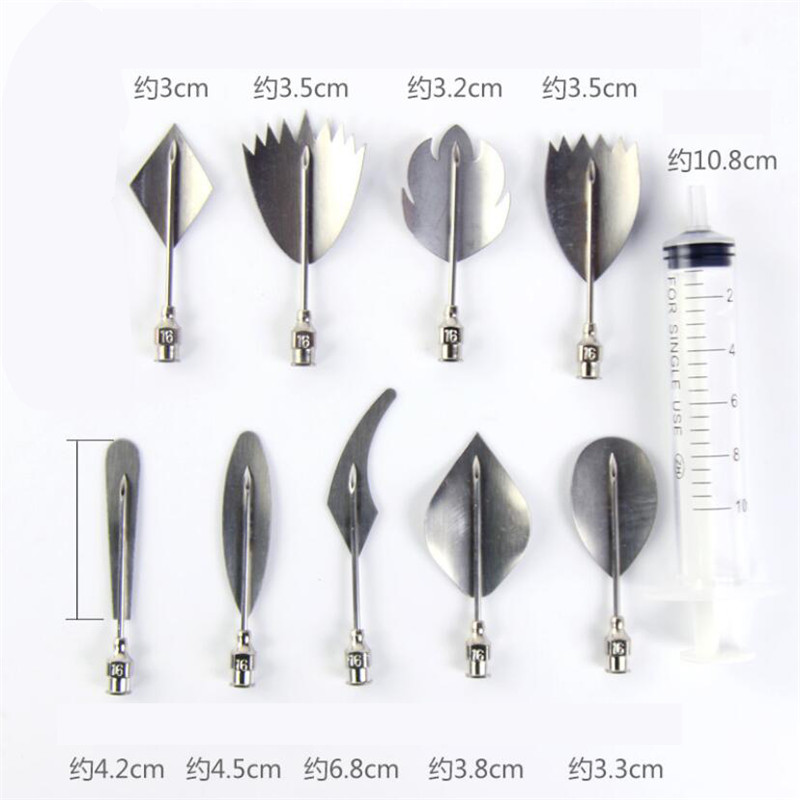 10PCS Flower Jello Jelly Art Needles Tools Jelly Cake Gelatin Pudding Nozzles Cake Dessert Tools Baking Pastry Decor Tips Tool