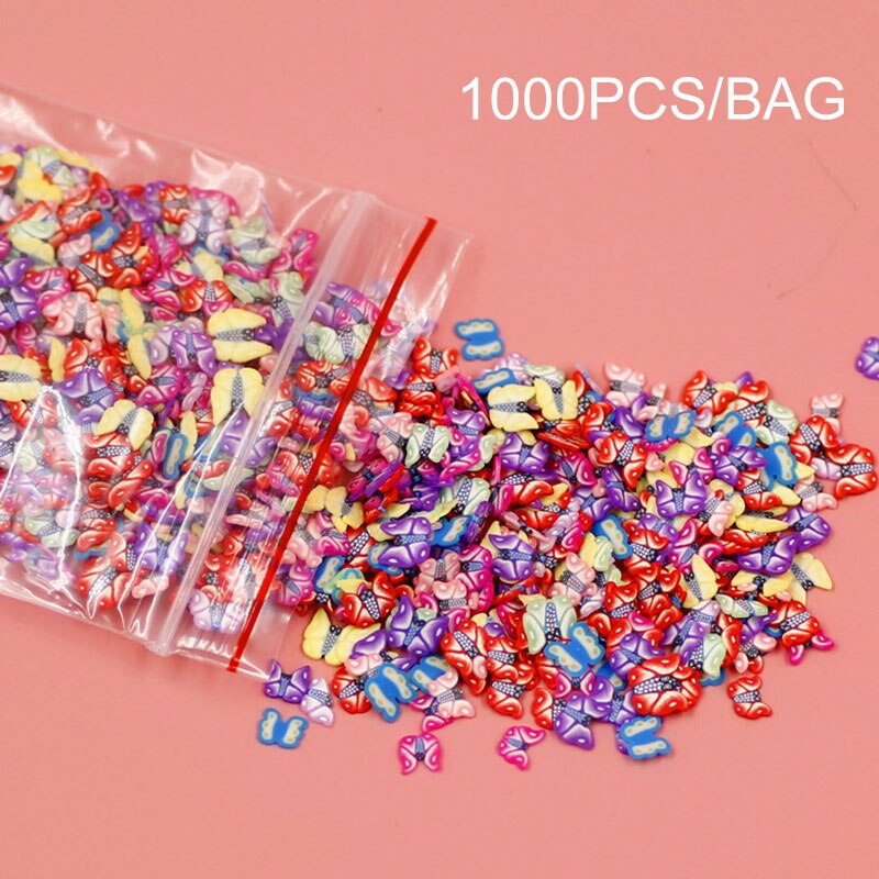 1000 stk/pose gør-det-selv krystal mudder tilbehør legetøj til børn piges gør-det-selv nail art skønhed tilbehør barn foregive frugt skiver legetøj: Militærgrøn