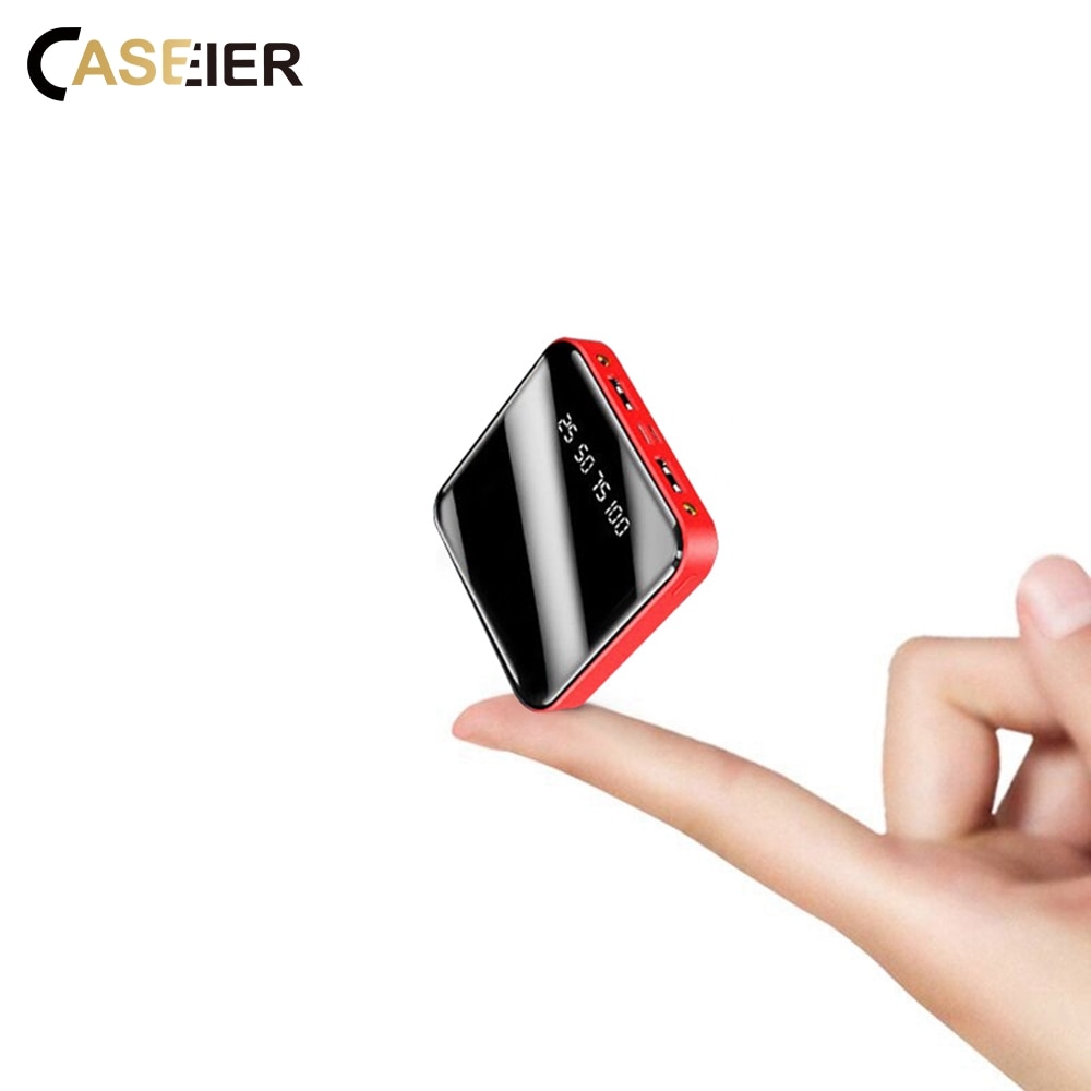 CASEIER 20000mAh mini batterie externe pour Xiaomi 10000mAh chargeur Portable LED miroir arrière batterie externe batterie externe Powerbank batterie externe téléphone Power Bank Powerbank
