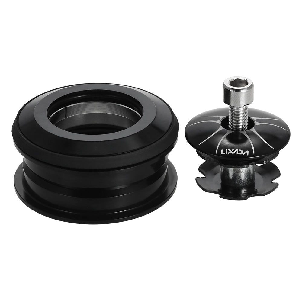 Lixada, pieza de cabeza CNC, sin rosca, separador de bicicleta cónico, cubierta de anillo, Dirección de bicicleta, auriculares, cartucho sellado, rodamiento de columna de dirección