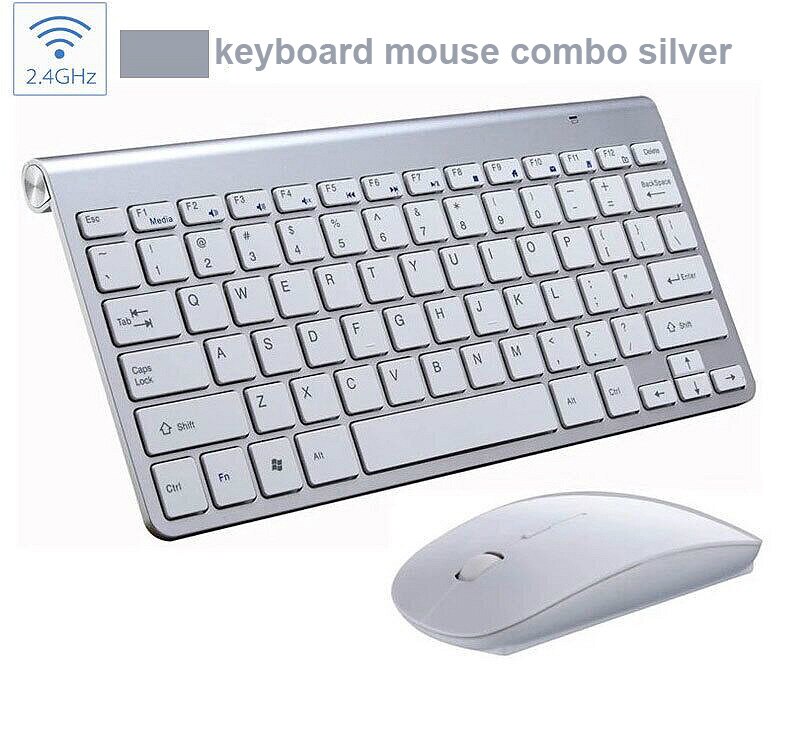 2,4G kabellos Tastatur und Maus Mini Multimedia Tastatur Maus Combo einstellen Für Notizbuch Laptop Mac Schreibtisch PC TV Büro: Weiß Klaviatur Maus