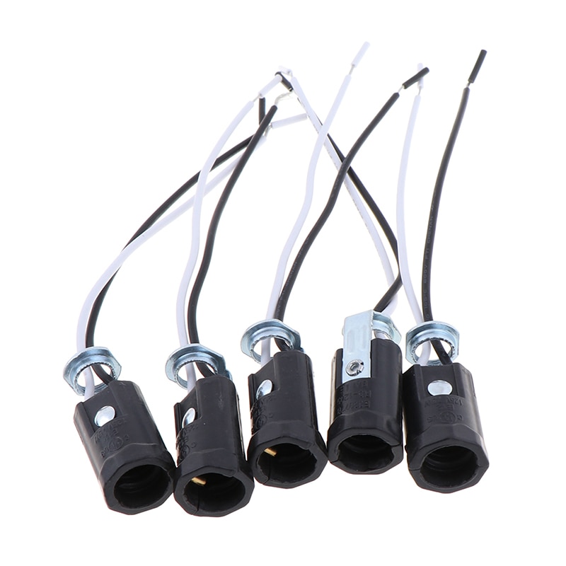 5 st/set kandelabbas  e12 lamphållare ljusuttag nyckelfria 6 "trådledare tillbehör glödlampa reservdelar