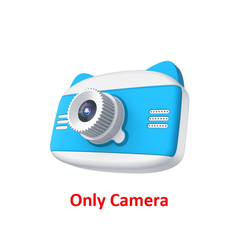 3.5 tommer børnekamera  hd 1080p tegneserie børn digitalt fotokamera legetøj med  mp3 puslespil legetøjskamera fødselsdag til børn: Blå