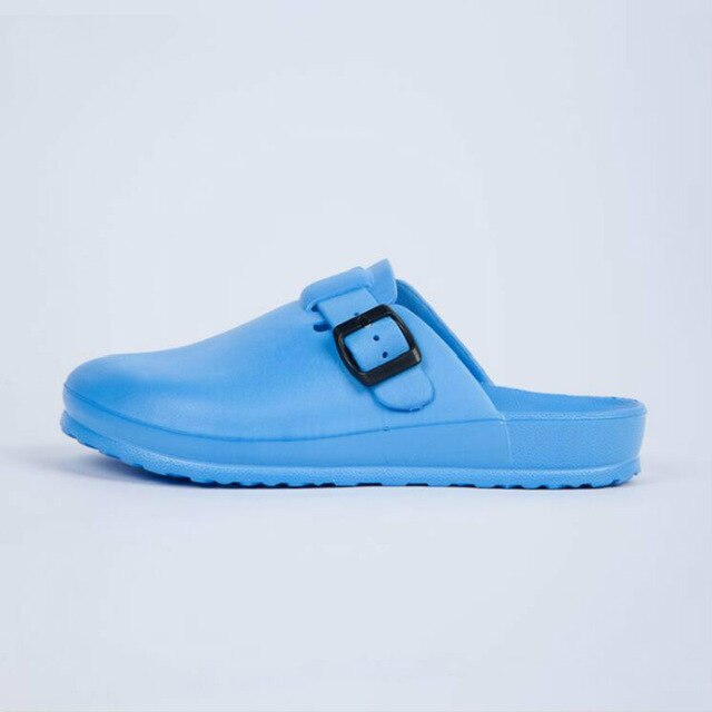 Medische Schoenen Doctor Verpleegkundigen Beschermende Schoeisel Operatiekamer Klinische Ziekenhuis Klompen Slippers Schoenen Man Vrouwen Strap Werk Schoenen: Blauw / L