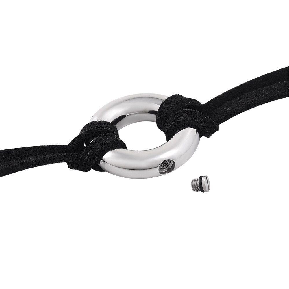 IJB5103 Kühlen männer kremationsasche halter armband mit schwarz seil kreis charme edelstahl urne andenken schmuck