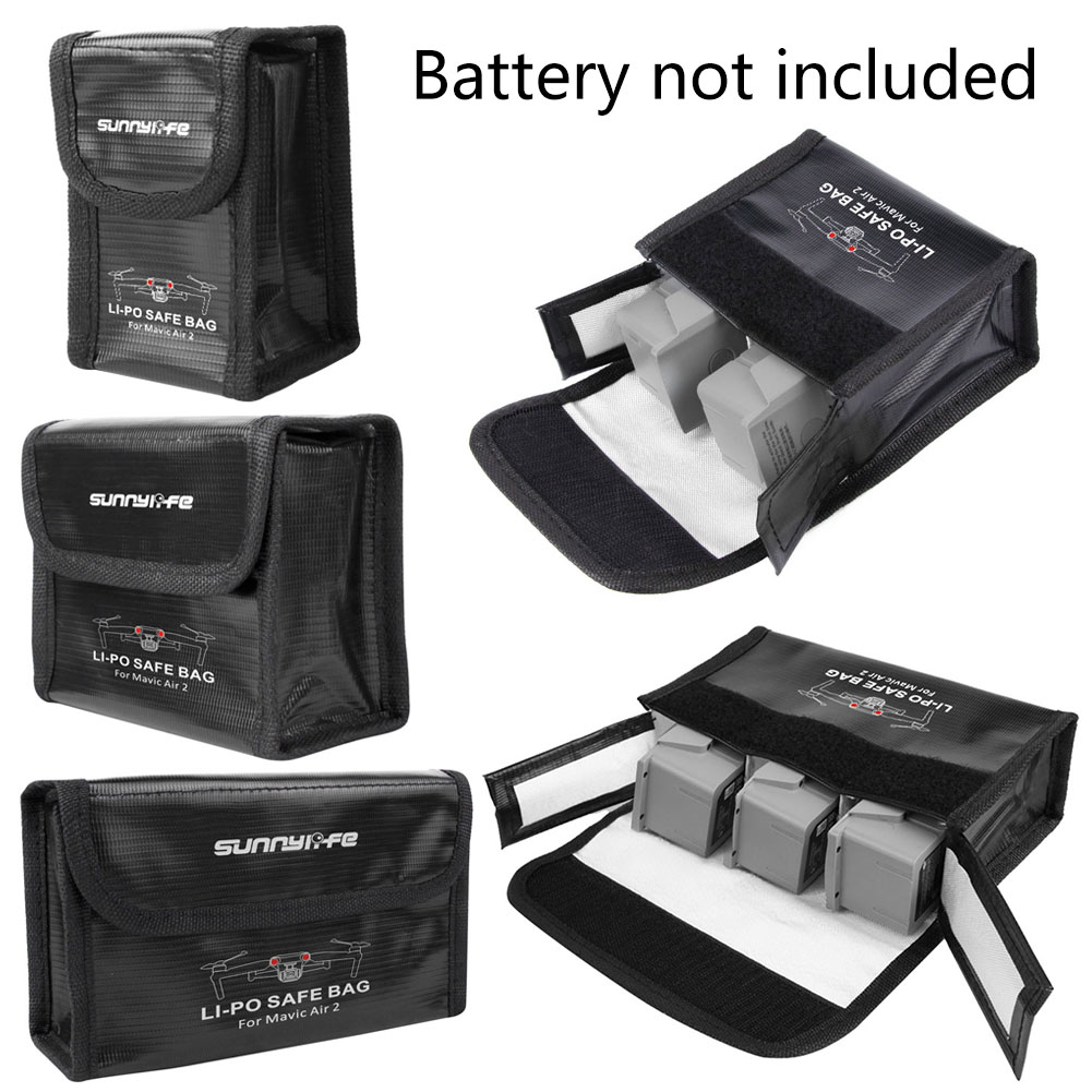Til dji mavic air 2 lipo batteri eksplosionssikker sikker taske mavic air batteri brandsikker etui fiber opbevaringsboks beskytter