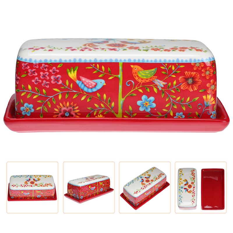 1pc American Style Butter Dish Delicate Ceramic Butter Box Butter Container