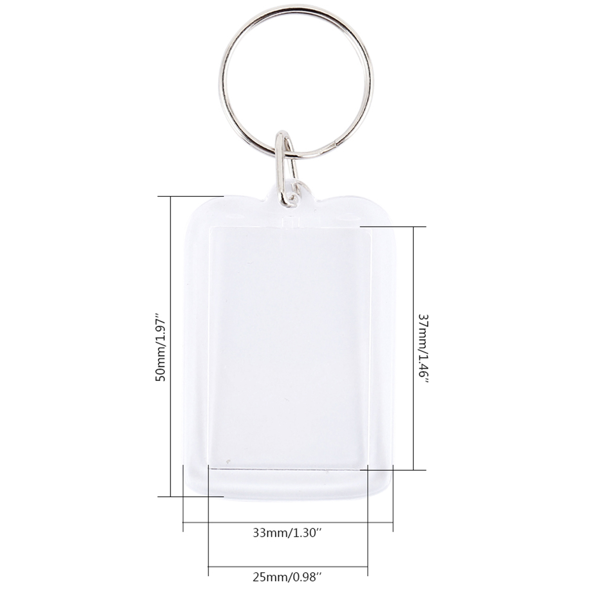 100 stuks blanco foto sleutelhangers acryl blanco foto invoegen sleutelhanger dubbelzijdig duidelijke sleutelhanger fotohouder DIY feestgast