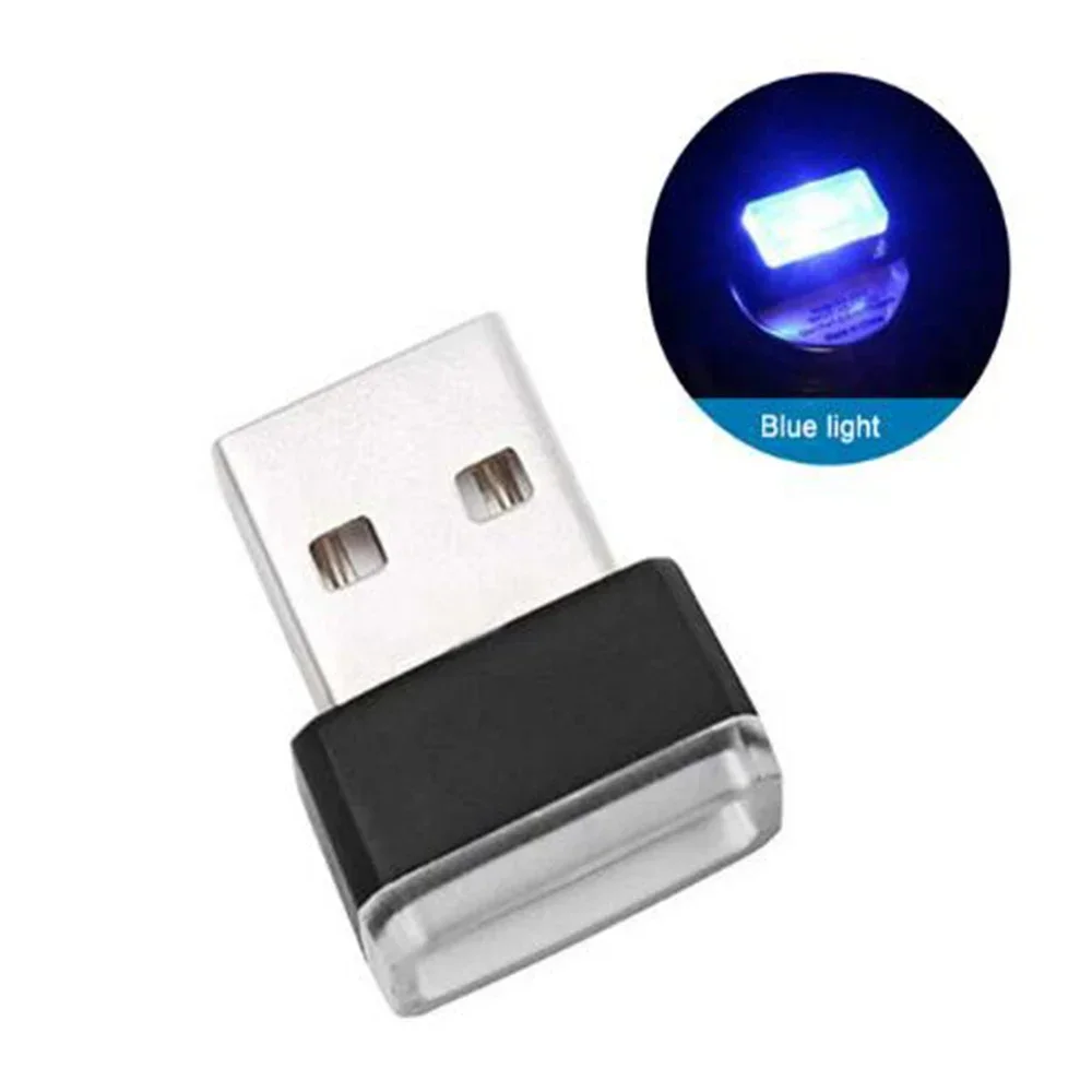 Auto USB Atmosphäbetreffend Licht LED Modifikation-freies dekoratives Licht Auto Innenraum Fuß Beleuchtung Auto Stimmungslicht: Blau