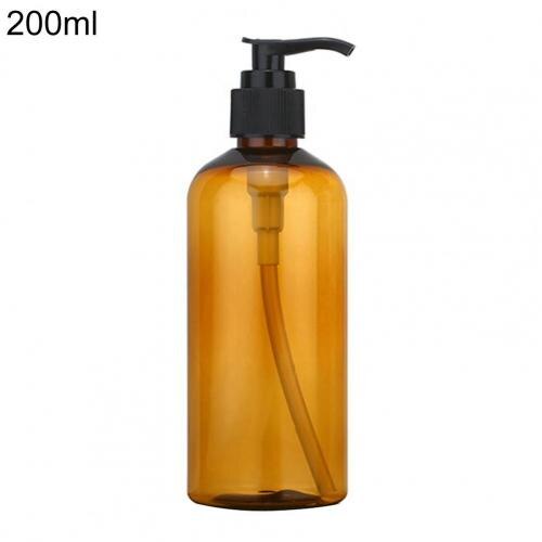 100ml/200ml/300ml Empty Refill Bottle Durable Large Capacity Plastic Practical Pump Bottle Home Empty Refill Bottle: Brown 200ml