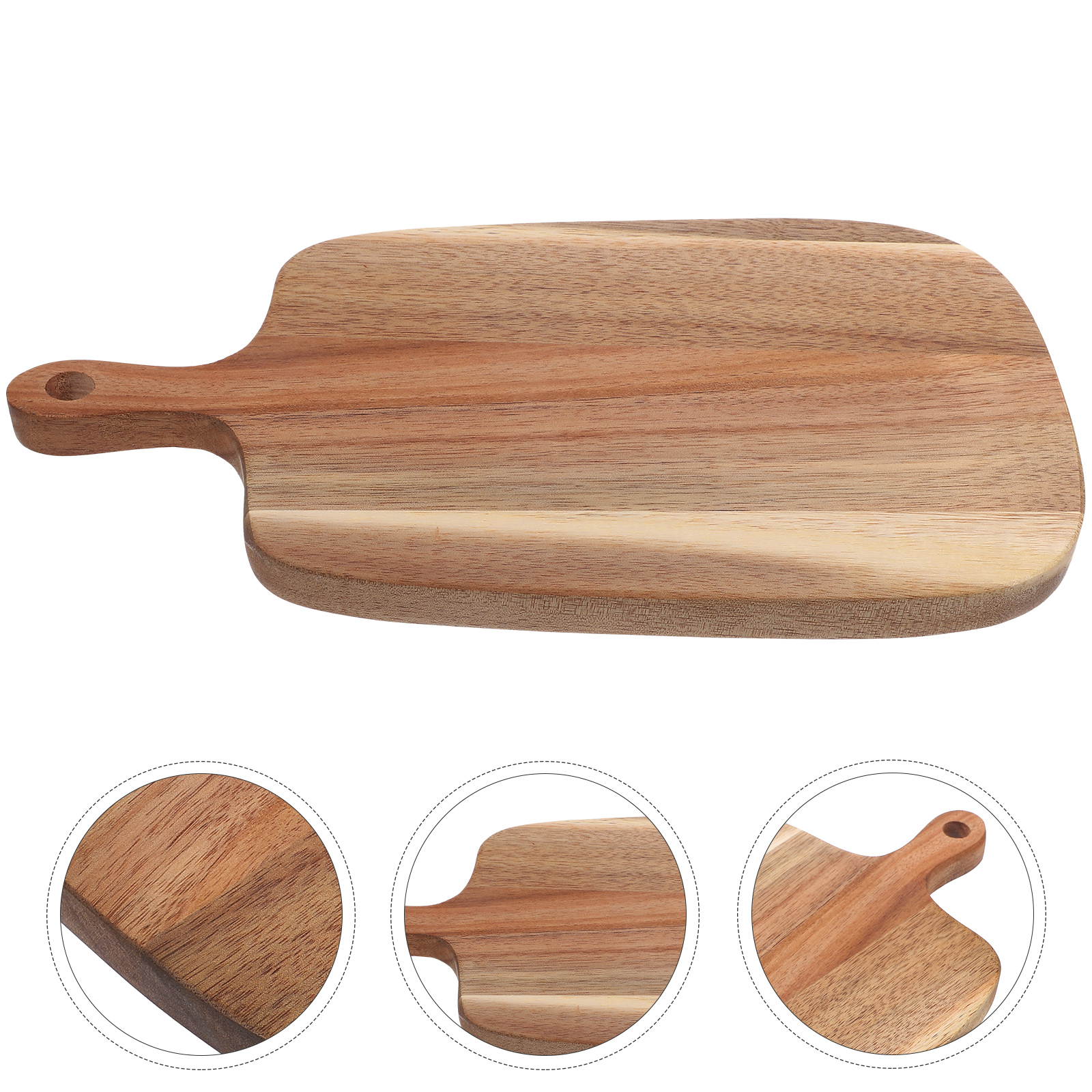 Multipurpose Acacia Wood Cutting Board Kitchen Household Chopping Cheese Fruit Board Outdoor Portable Slicing Boards Dining Bar: Default Title