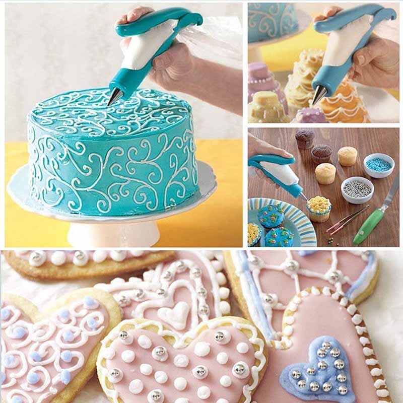 TEENRA 1 stks/set Deco Icing Pen Nozzle Set Klonteren Decorating Icing Piping Tips Gebak Pen Zak Cake Decorating Gereedschap