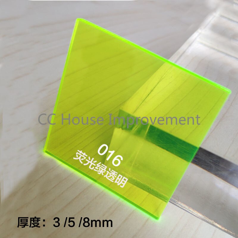 Kleur Plastic Plaat Kleur Transparant Acryl Plaat Customization: 100mmx100mmx3mm / 016