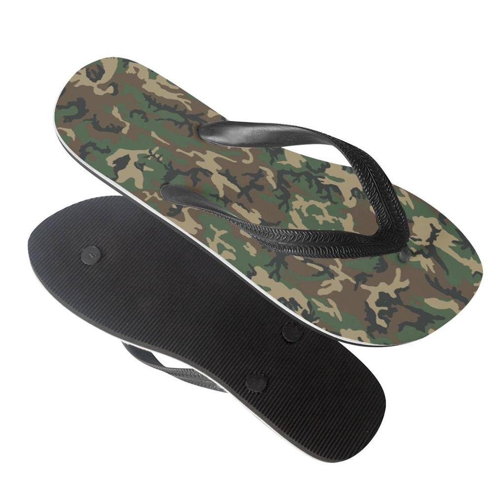 Mænd brugerdefinerede hjemmesko camouflage 3d print sommer mænd glidesandaler udendørs skridsikre strandsko plus str.