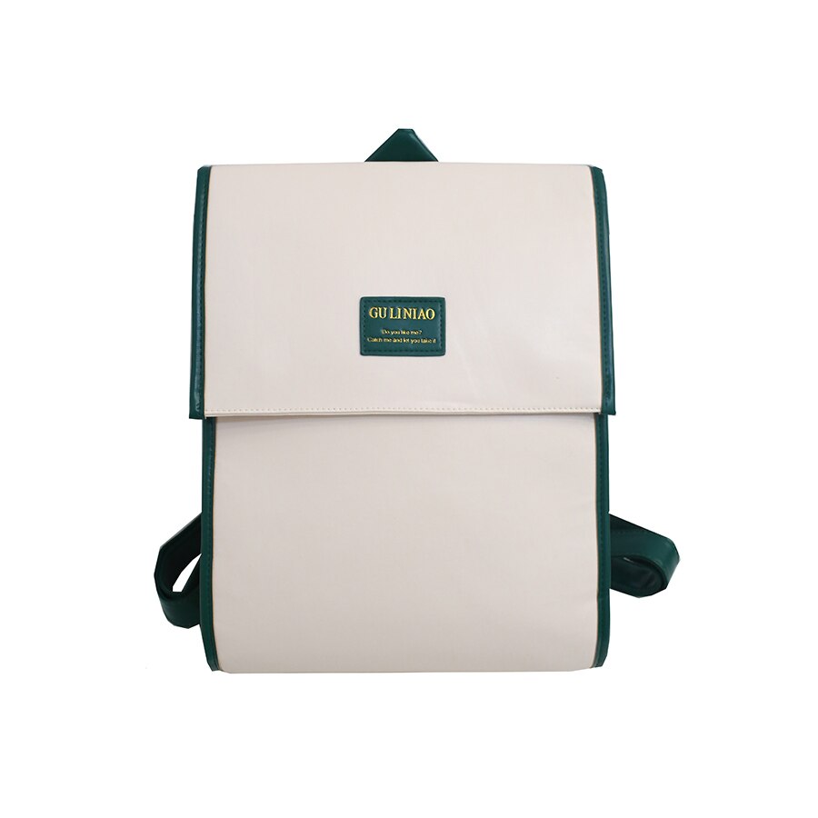 Koreaanse Stijl Rugzak Pu Leer Tiener Meisje Schooltas Mode Grote Capaciteit Boek Tas Laptop Rugzak Mochila Feminina: white