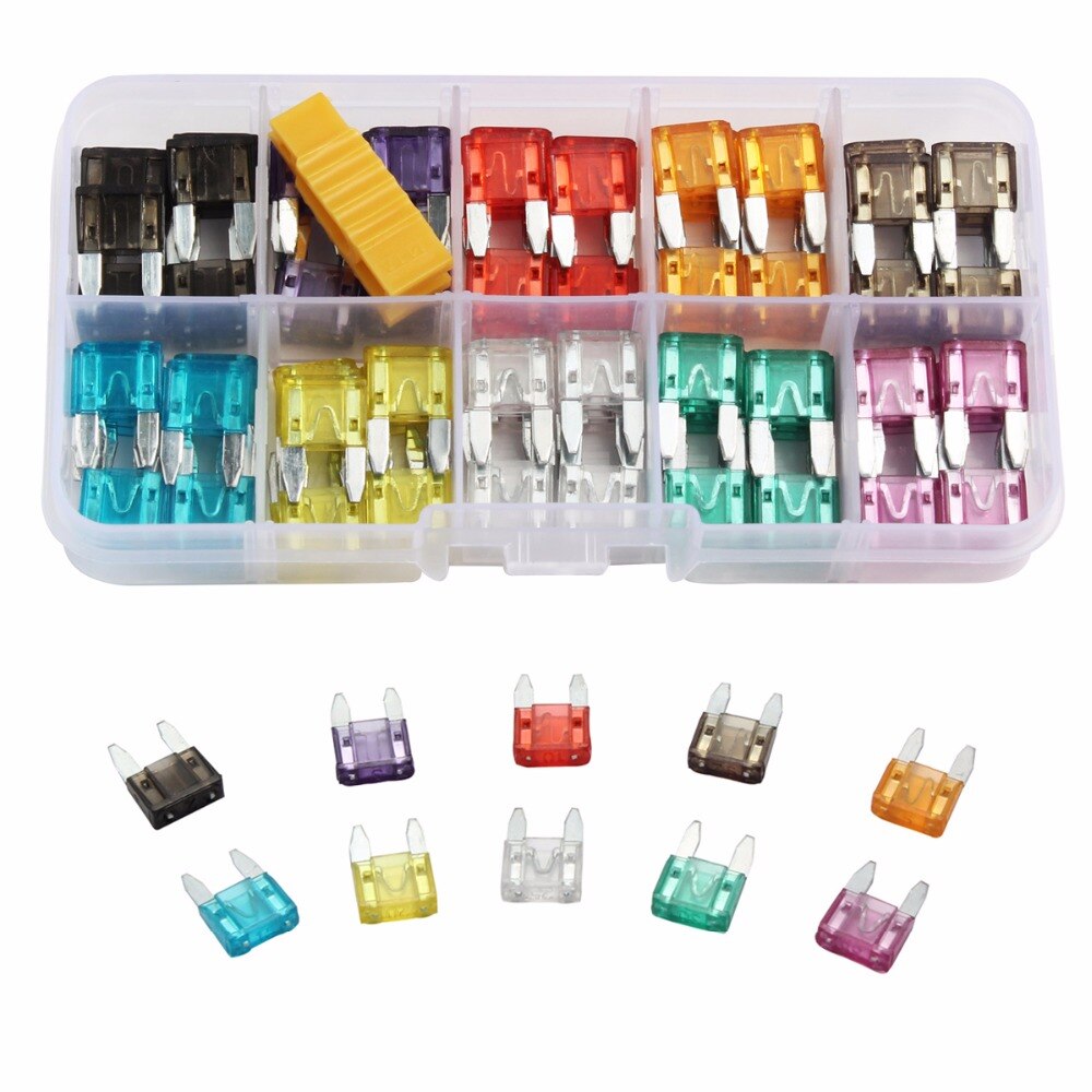 120Pcs Mini Auto Automotive Auto Boot Truck Blade Fuse Box Assortiment 2A 3A 5A 7.5A 10A 15A 20A 25A 30A 35A: Default Title