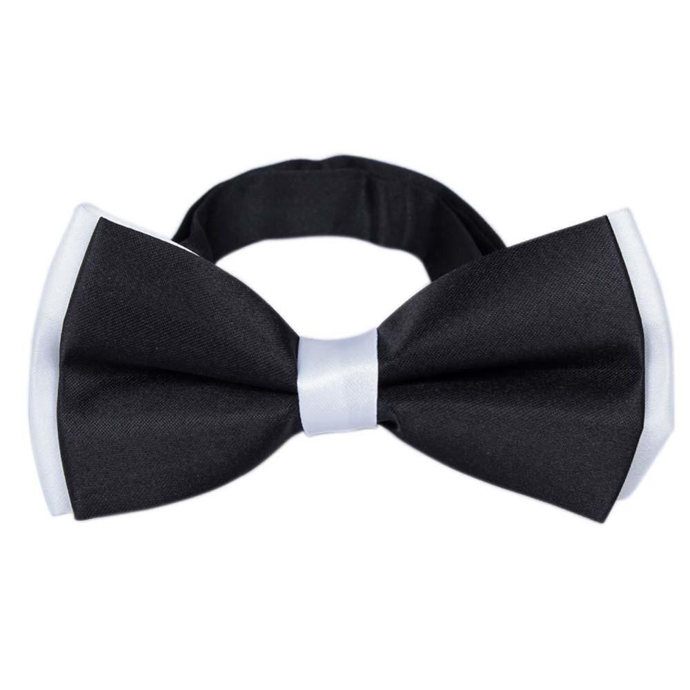 Men's Tie Solid Satin Classic Bow Tie Pre Tied Wedding Bow Neckwear Necktie