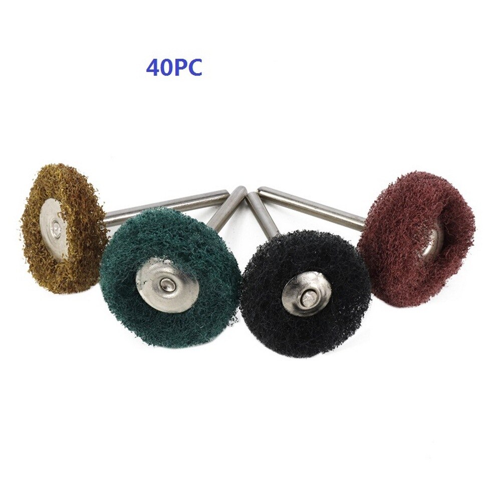 20pz mini Trapano Abrasiva in nylon Spazzola di Lucidatura di lucidatura Ruote 3.2 millimetri Gambo di Metallo Smalto per Accessori Utensile Rotante impostato gioielli: nero