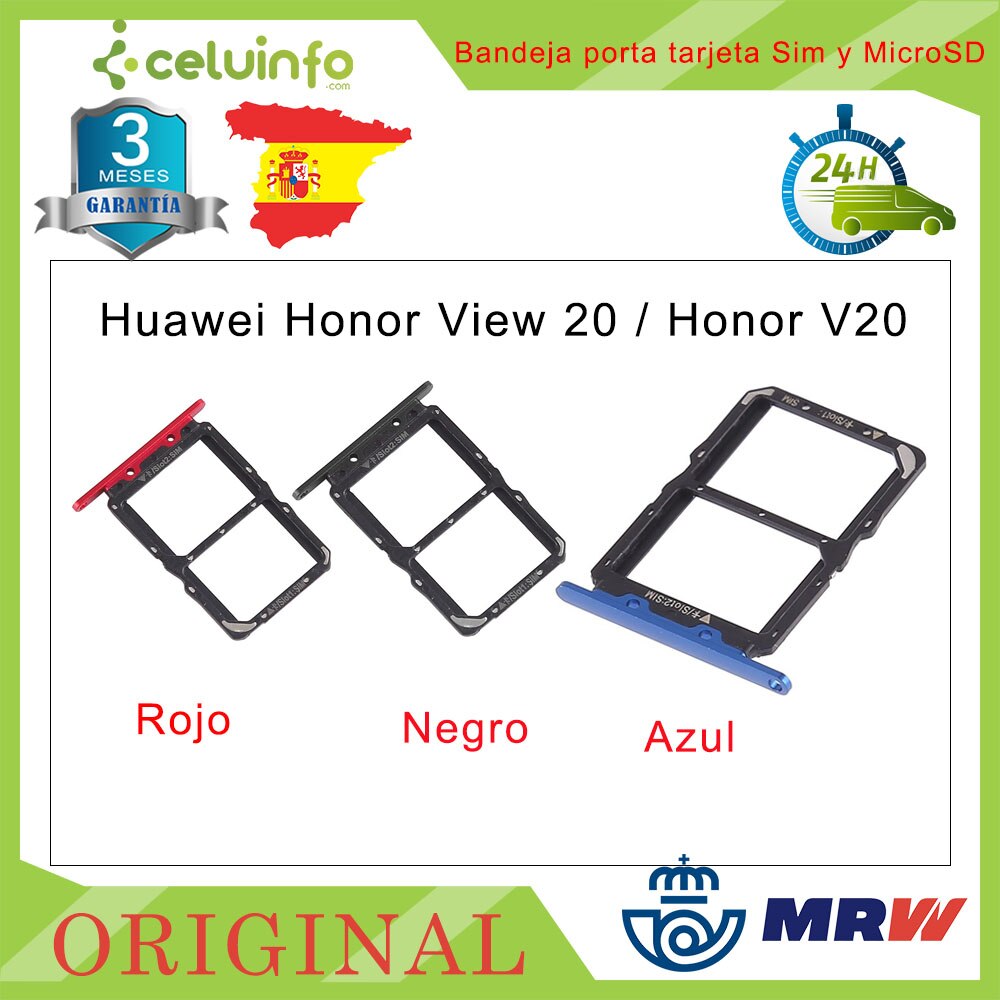 Originele Bandeja Porta Tarjeta Sim Y Microsd Para Huawei Honor View 20/Honor V20 Recuperada