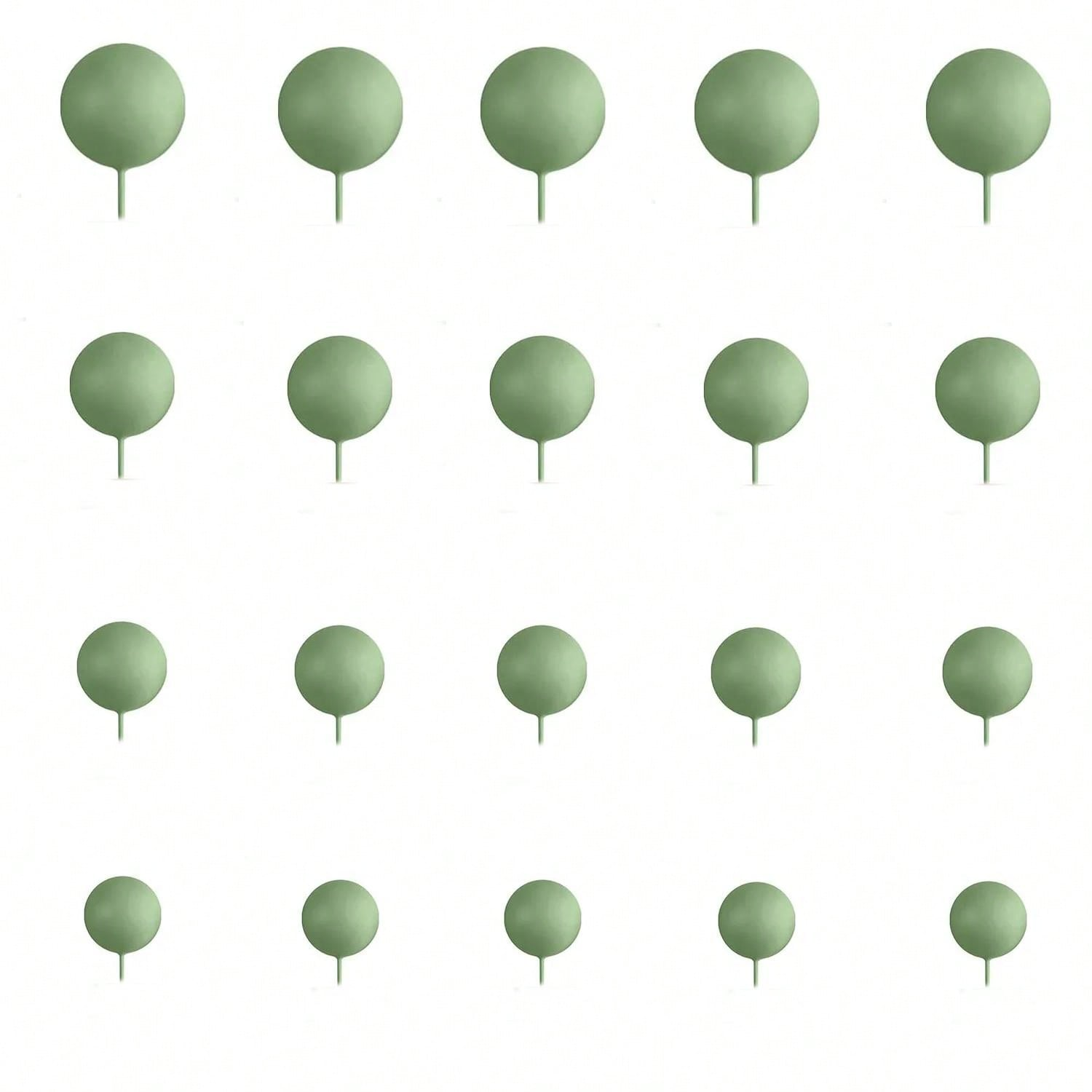 10pcs Sage Green Brown Cake Topper Gold Foam Balls DIY Insert Cake Decoration for Baby Shower Birthday Party Cake Decorationion: S / green