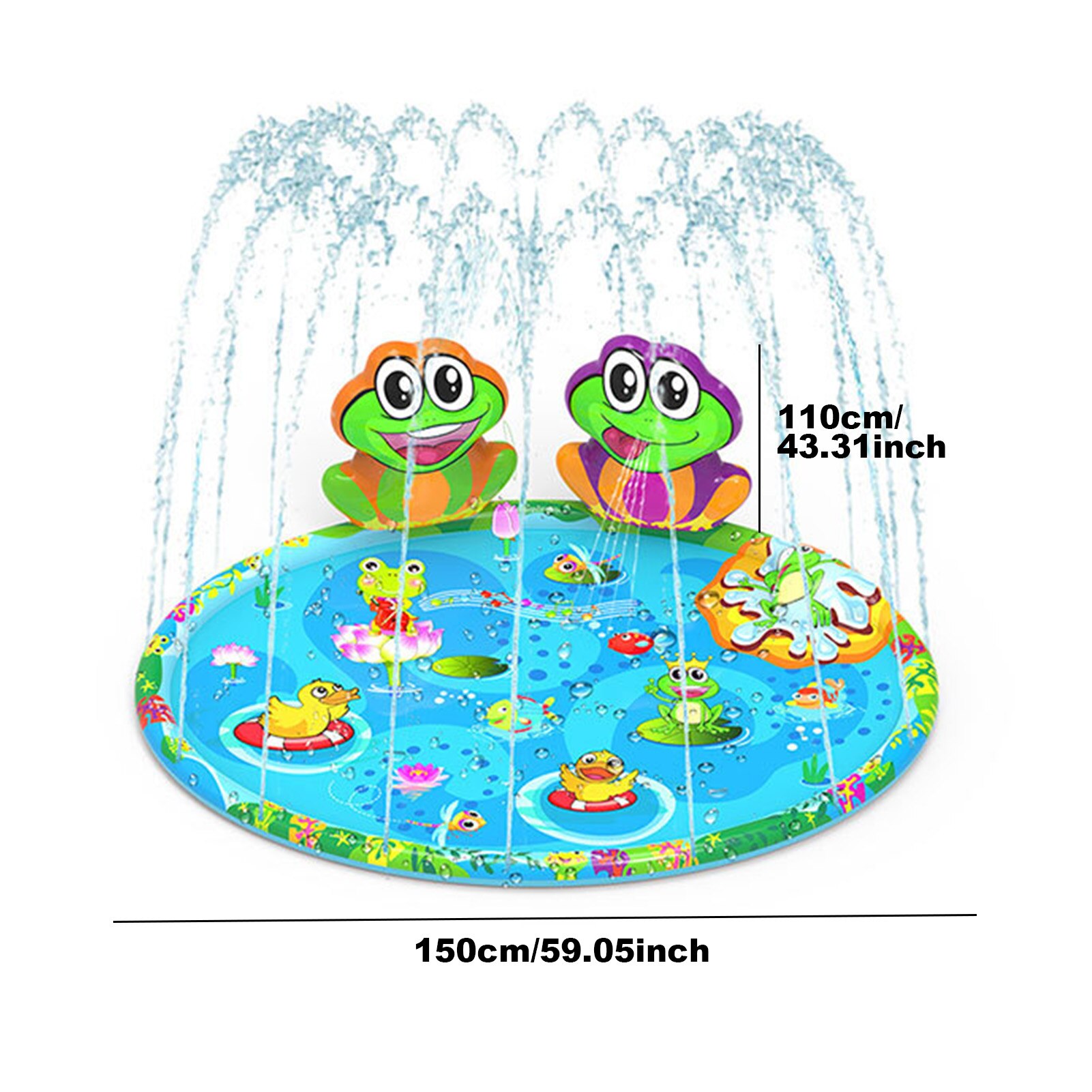 Summer Outdoor Garden Play Game Pad Mat Frog Splash Mat Water Spray Outdoor Lawn Children Water Toy Sprinkler Pad