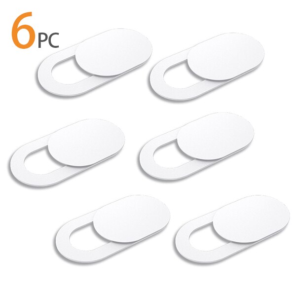 WebCam Cover Shutter Magnet Slider Plastic Universal Antispy Camera Cover for Laptop Iphone 11 Pro Max Xr Camera Lens Protector: 6PC White