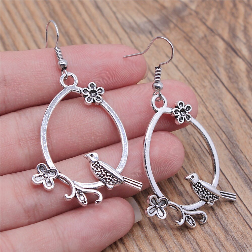 1 Paar Haak Oorbellen Phoenix Earring Connector Earring Voor Vrouwen Dangle Earring: 39x30mm